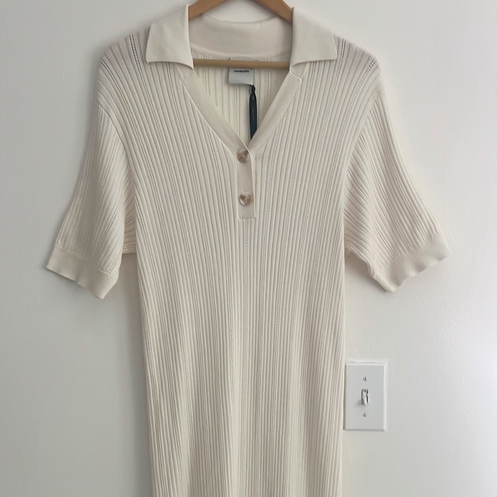 SOLD Varley Andrea Knit Maxi Dress White NWT - Picture 5 of 14